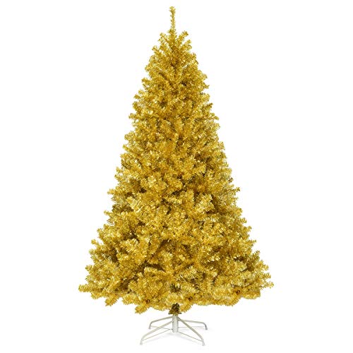 Goplus 6ft Unlit Black Christmas Tree, Artificial Halloween Tree with 1036 Branch Tips, Metal Stand, Xmas Full Tree for Indoor Holiday Carnival Party