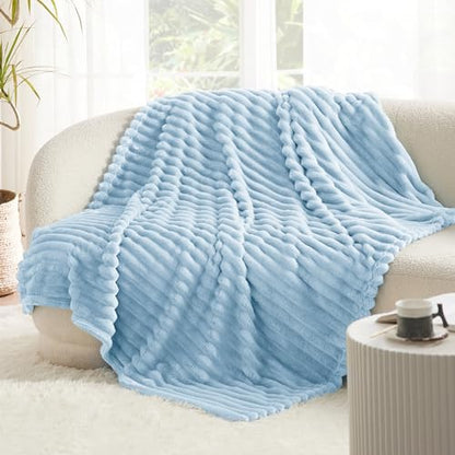 Bedsure White Throw Blanket for Couch - Super Soft Cozy Blankets for Women, Cute Small Fleece Blanket for Girls, 50x60 Inches