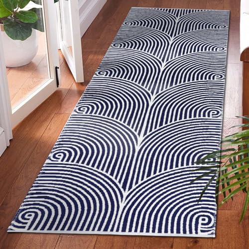 Tiffasea Woven Runner Rug 2'x6', Machine Washable Indoor Outdoor Rugs Cotton Woven Area Rug Hallway Runner Rug Entryway Rug for Living Room/Laundry/Bathroom/Bedroom(Black and White)