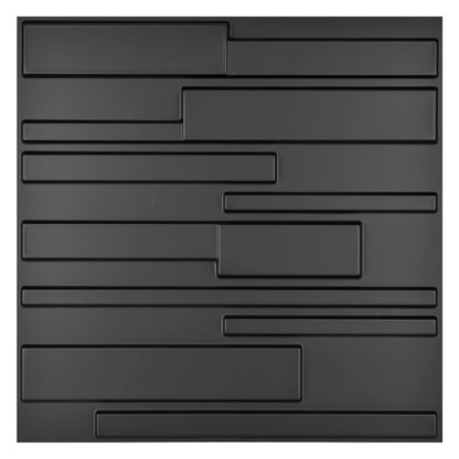 Art3d PVC Decorative Textures Black 3D Wall Panels for Interior Wall Décor, Black Wall Decor,Pack of 12 Tiles 32 Sq Ft