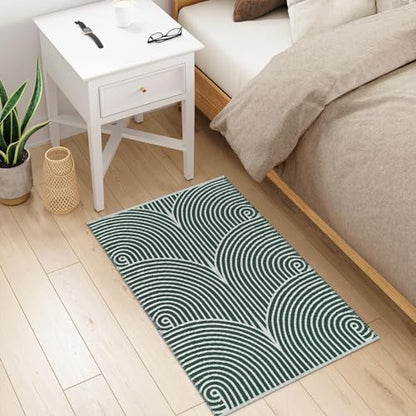 Tiffasea Woven Runner Rug 2'x6', Machine Washable Indoor Outdoor Rugs Cotton Woven Area Rug Hallway Runner Rug Entryway Rug for Living Room/Laundry/Bathroom/Bedroom(Black and White)