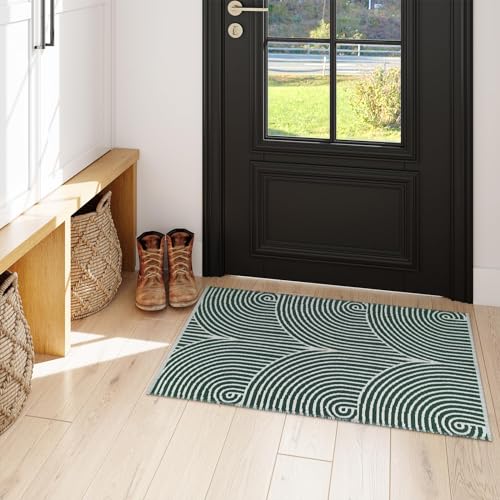 Tiffasea Woven Runner Rug 2'x6', Machine Washable Indoor Outdoor Rugs Cotton Woven Area Rug Hallway Runner Rug Entryway Rug for Living Room/Laundry/Bathroom/Bedroom(Black and White)