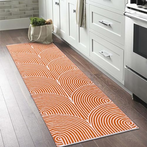 Tiffasea Woven Runner Rug 2'x6', Machine Washable Indoor Outdoor Rugs Cotton Woven Area Rug Hallway Runner Rug Entryway Rug for Living Room/Laundry/Bathroom/Bedroom(Black and White)