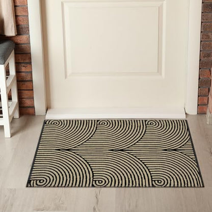 Tiffasea Woven Runner Rug 2'x6', Machine Washable Indoor Outdoor Rugs Cotton Woven Area Rug Hallway Runner Rug Entryway Rug for Living Room/Laundry/Bathroom/Bedroom(Black and White)