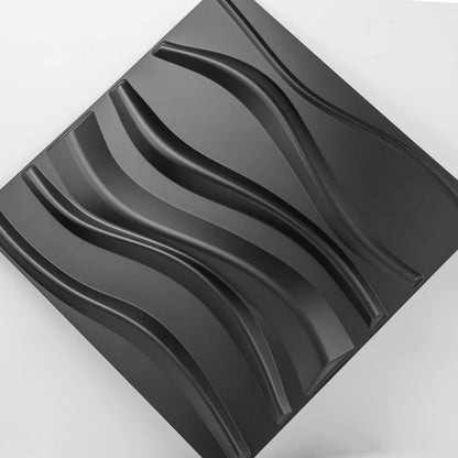 Art3d PVC Decorative Textures Black 3D Wall Panels for Interior Wall Décor, Black Wall Decor,Pack of 12 Tiles 32 Sq Ft