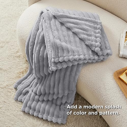 Bedsure White Throw Blanket for Couch - Super Soft Cozy Blankets for Women, Cute Small Fleece Blanket for Girls, 50x60 Inches