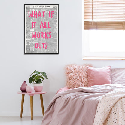 Liyark Retro Black And White Chicago Newspaper Poster Pink Trendy Preppy Apartment Art Motivational Affirmation Do It For The Plot Prints For Home Bedroom Living Room Wall Decor 12x16in Framed