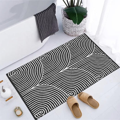 Tiffasea Woven Runner Rug 2'x6', Machine Washable Indoor Outdoor Rugs Cotton Woven Area Rug Hallway Runner Rug Entryway Rug for Living Room/Laundry/Bathroom/Bedroom(Black and White)