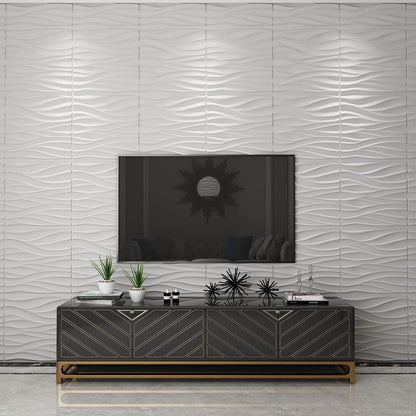 Art3d PVC Decorative Textures Black 3D Wall Panels for Interior Wall Décor, Black Wall Decor,Pack of 12 Tiles 32 Sq Ft