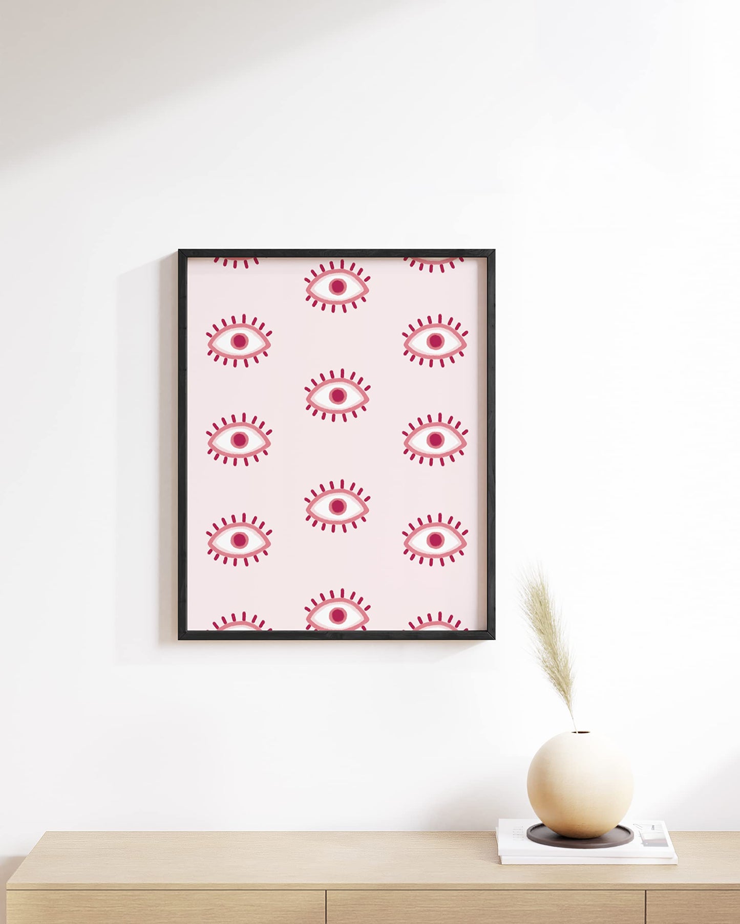 HAUS AND HUES Queen of Hearts Pink Decor Queen of Hearts Poster Aesthetic Pictures for Wall, Aesthetic Pink Modern Art Tween Posters and Girls Pink Wall Decor | UNFRAMED 12” x 16”