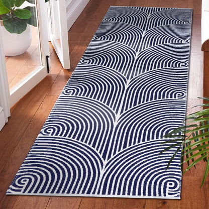 Tiffasea Woven Runner Rug 2'x6', Machine Washable Indoor Outdoor Rugs Cotton Woven Area Rug Hallway Runner Rug Entryway Rug for Living Room/Laundry/Bathroom/Bedroom(Black and White)