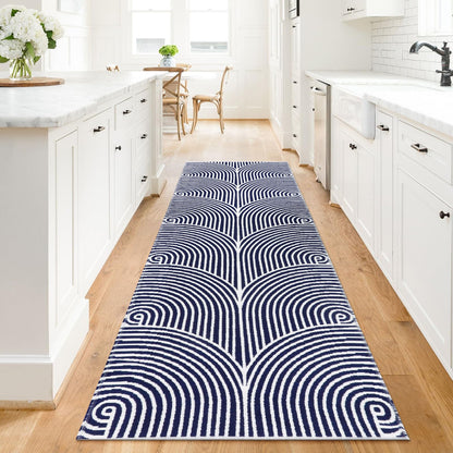 Tiffasea Woven Runner Rug 2'x6', Machine Washable Indoor Outdoor Rugs Cotton Woven Area Rug Hallway Runner Rug Entryway Rug for Living Room/Laundry/Bathroom/Bedroom(Black and White)