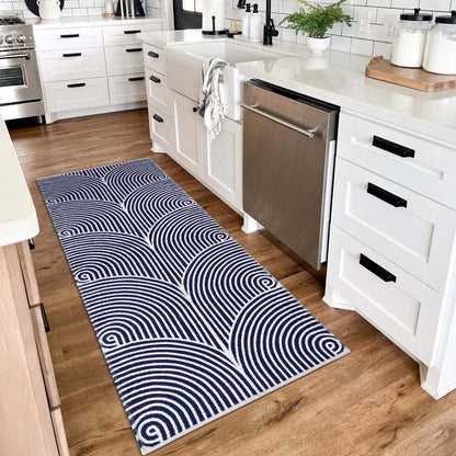 Tiffasea Woven Runner Rug 2'x6', Machine Washable Indoor Outdoor Rugs Cotton Woven Area Rug Hallway Runner Rug Entryway Rug for Living Room/Laundry/Bathroom/Bedroom(Black and White)