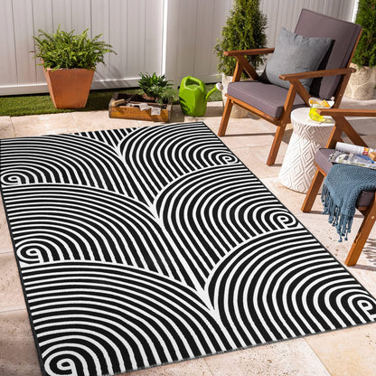 Tiffasea Woven Runner Rug 2'x6', Machine Washable Indoor Outdoor Rugs Cotton Woven Area Rug Hallway Runner Rug Entryway Rug for Living Room/Laundry/Bathroom/Bedroom(Black and White)