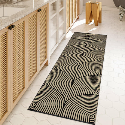 Tiffasea Woven Runner Rug 2'x6', Machine Washable Indoor Outdoor Rugs Cotton Woven Area Rug Hallway Runner Rug Entryway Rug for Living Room/Laundry/Bathroom/Bedroom(Black and White)