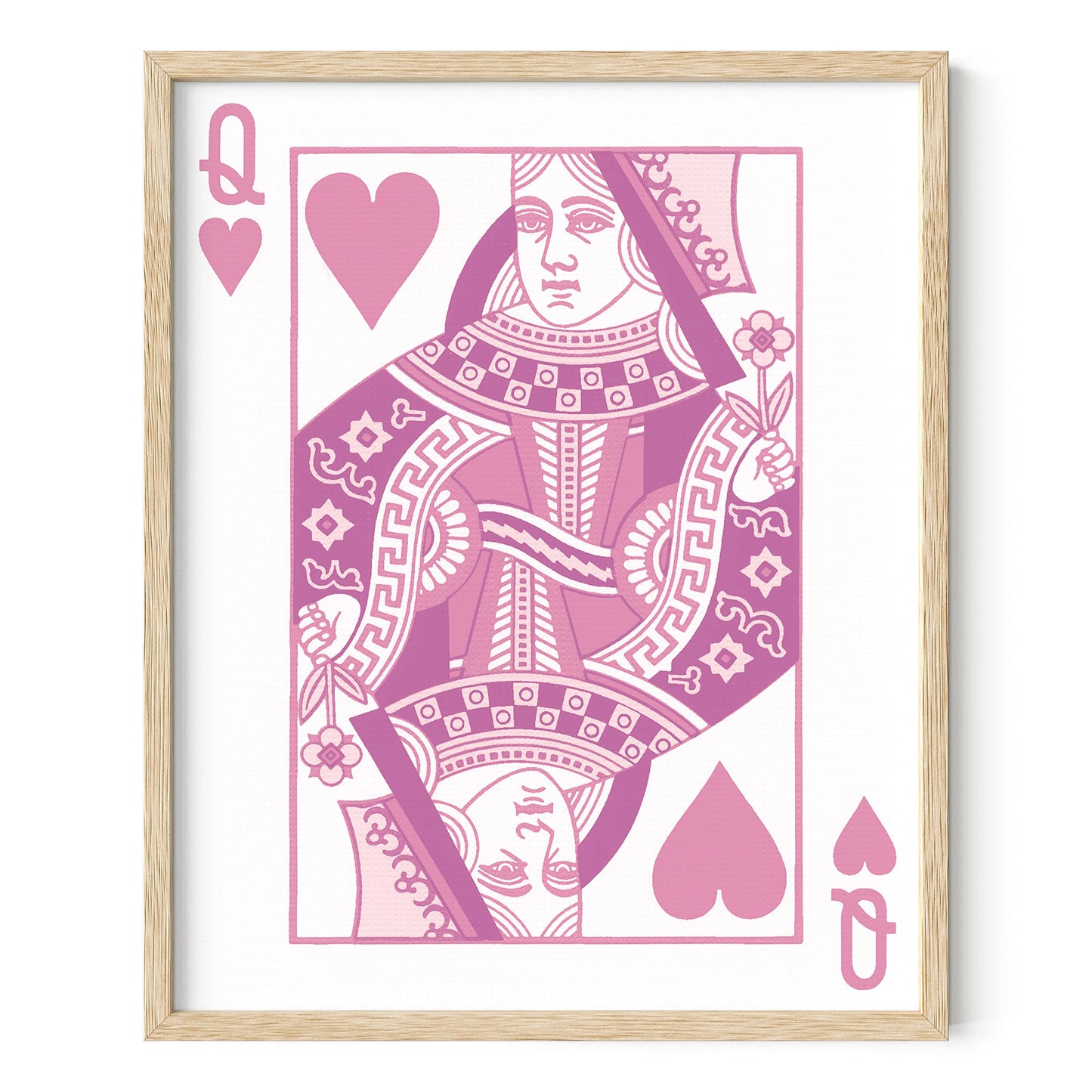 HAUS AND HUES Queen of Hearts Pink Decor Queen of Hearts Poster Aesthetic Pictures for Wall, Aesthetic Pink Modern Art Tween Posters and Girls Pink Wall Decor | UNFRAMED 12” x 16”