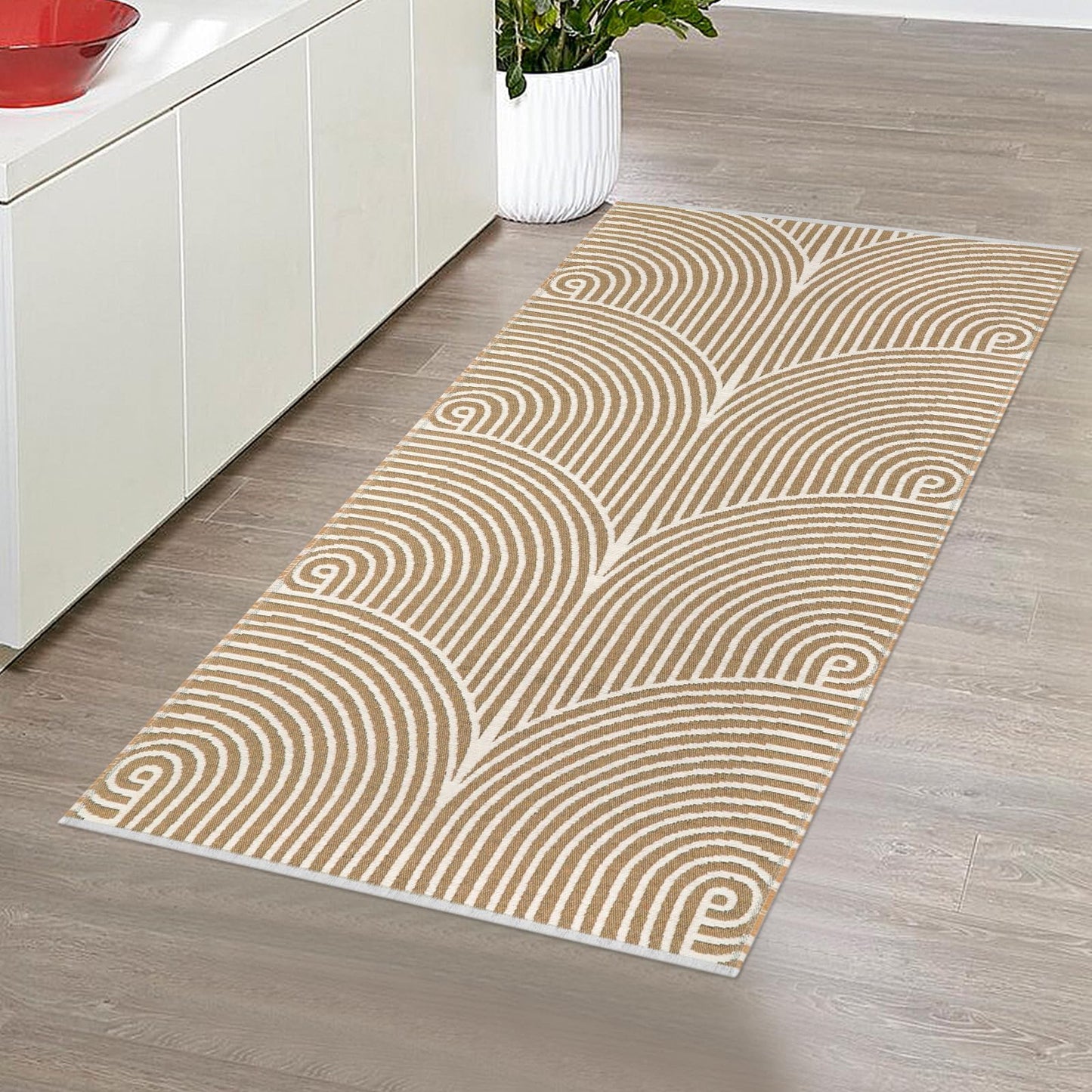 Tiffasea Woven Runner Rug 2'x6', Machine Washable Indoor Outdoor Rugs Cotton Woven Area Rug Hallway Runner Rug Entryway Rug for Living Room/Laundry/Bathroom/Bedroom(Black and White)