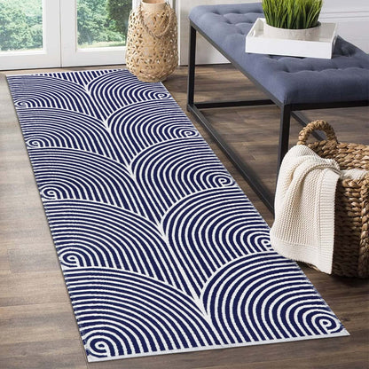 Tiffasea Woven Runner Rug 2'x6', Machine Washable Indoor Outdoor Rugs Cotton Woven Area Rug Hallway Runner Rug Entryway Rug for Living Room/Laundry/Bathroom/Bedroom(Black and White)