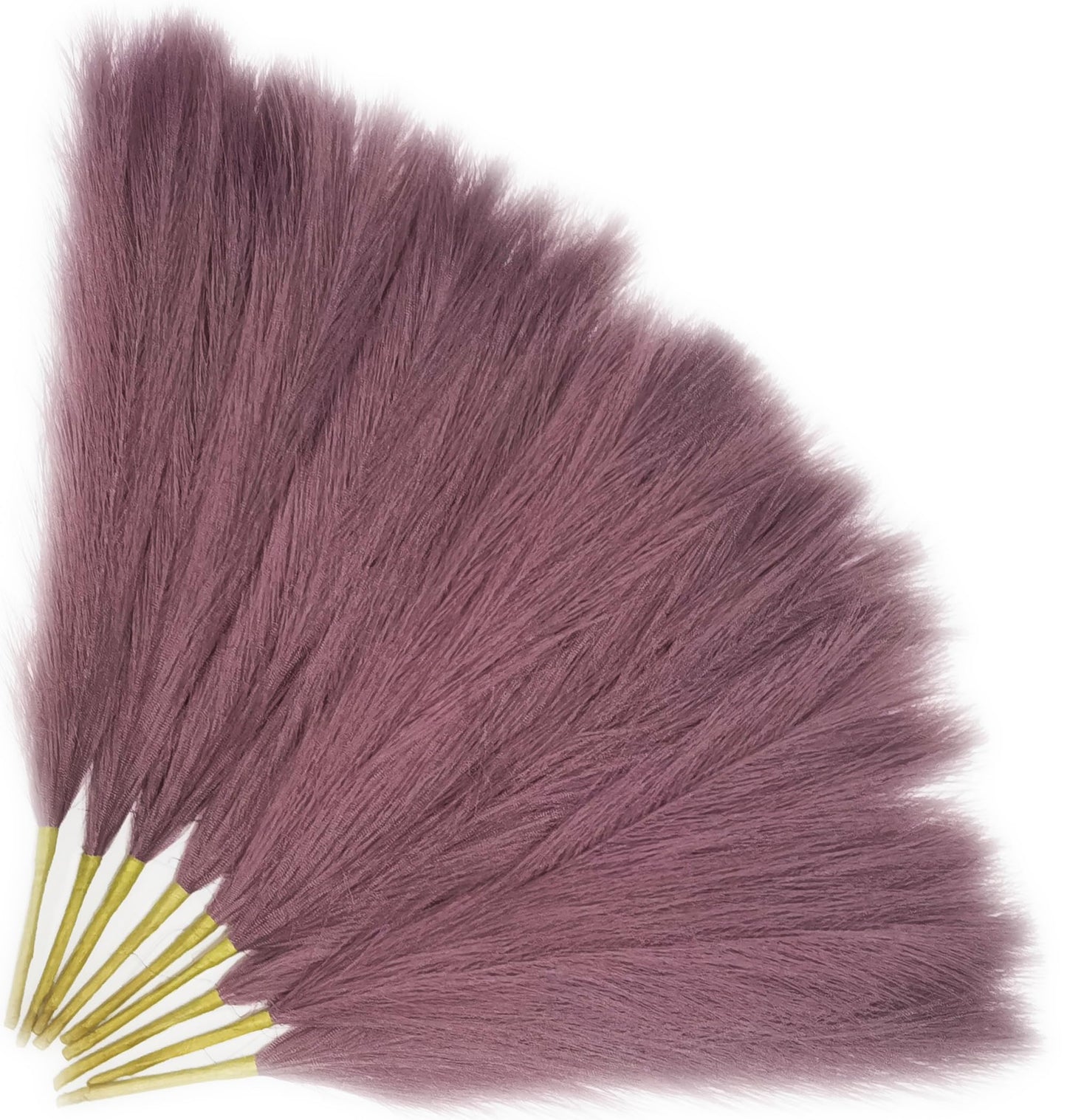 9 Pcs 17" Pampas Grass Decor Pink Purple Faux Dried Fluffy Fake Small Violet Pompas Artificial Pompous Short Stems Bouquet Flower Arrangement Vase Filler for Boho Home Wedding Decoration