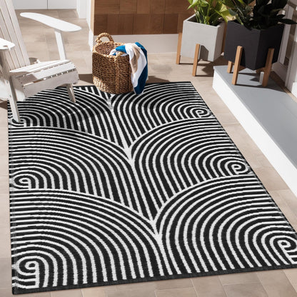 Tiffasea Woven Runner Rug 2'x6', Machine Washable Indoor Outdoor Rugs Cotton Woven Area Rug Hallway Runner Rug Entryway Rug for Living Room/Laundry/Bathroom/Bedroom(Black and White)