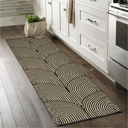 Tiffasea Woven Runner Rug 2'x6', Machine Washable Indoor Outdoor Rugs Cotton Woven Area Rug Hallway Runner Rug Entryway Rug for Living Room/Laundry/Bathroom/Bedroom(Black and White)