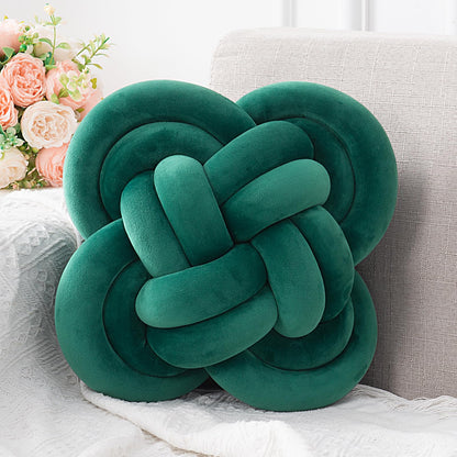 Xiashrk Knot Pillow, Decorative Throw Pillows with Soft Plush for Couch, 12" Knotted Pillows Dark Green Dorm Room Decor Knot Pillow Ball Decorative Cushion for Bed Living Room