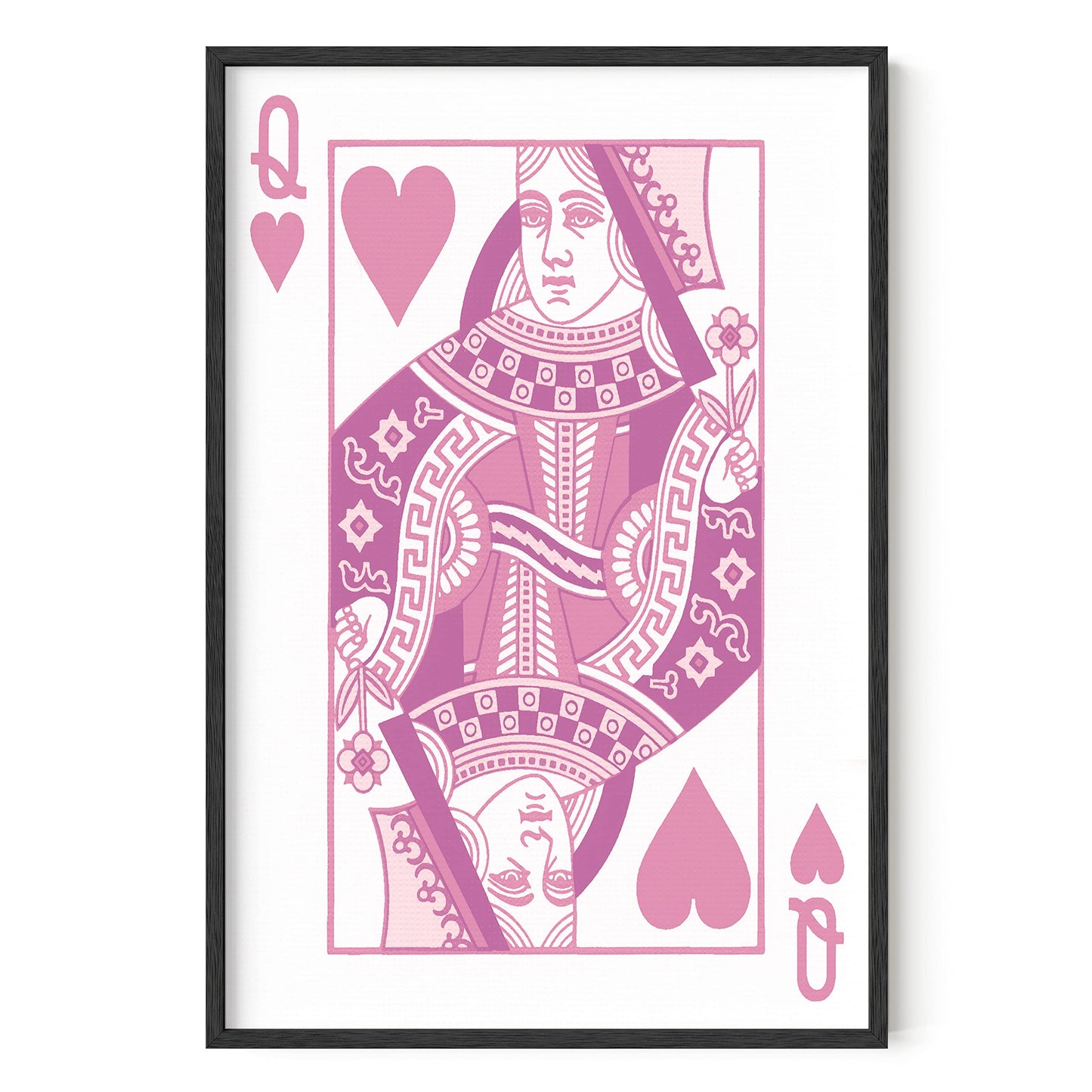 HAUS AND HUES Queen of Hearts Pink Decor Queen of Hearts Poster Aesthetic Pictures for Wall, Aesthetic Pink Modern Art Tween Posters and Girls Pink Wall Decor | UNFRAMED 12” x 16”