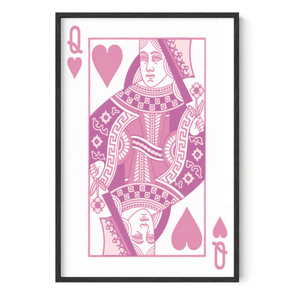 HAUS AND HUES Queen of Hearts Pink Decor Queen of Hearts Poster Aesthetic Pictures for Wall, Aesthetic Pink Modern Art Tween Posters and Girls Pink Wall Decor | UNFRAMED 12” x 16”