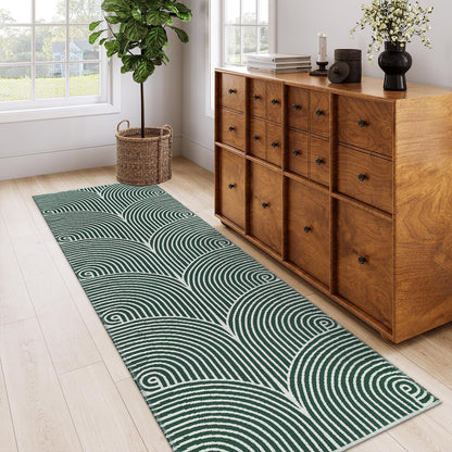 Tiffasea Woven Runner Rug 2'x6', Machine Washable Indoor Outdoor Rugs Cotton Woven Area Rug Hallway Runner Rug Entryway Rug for Living Room/Laundry/Bathroom/Bedroom(Black and White)