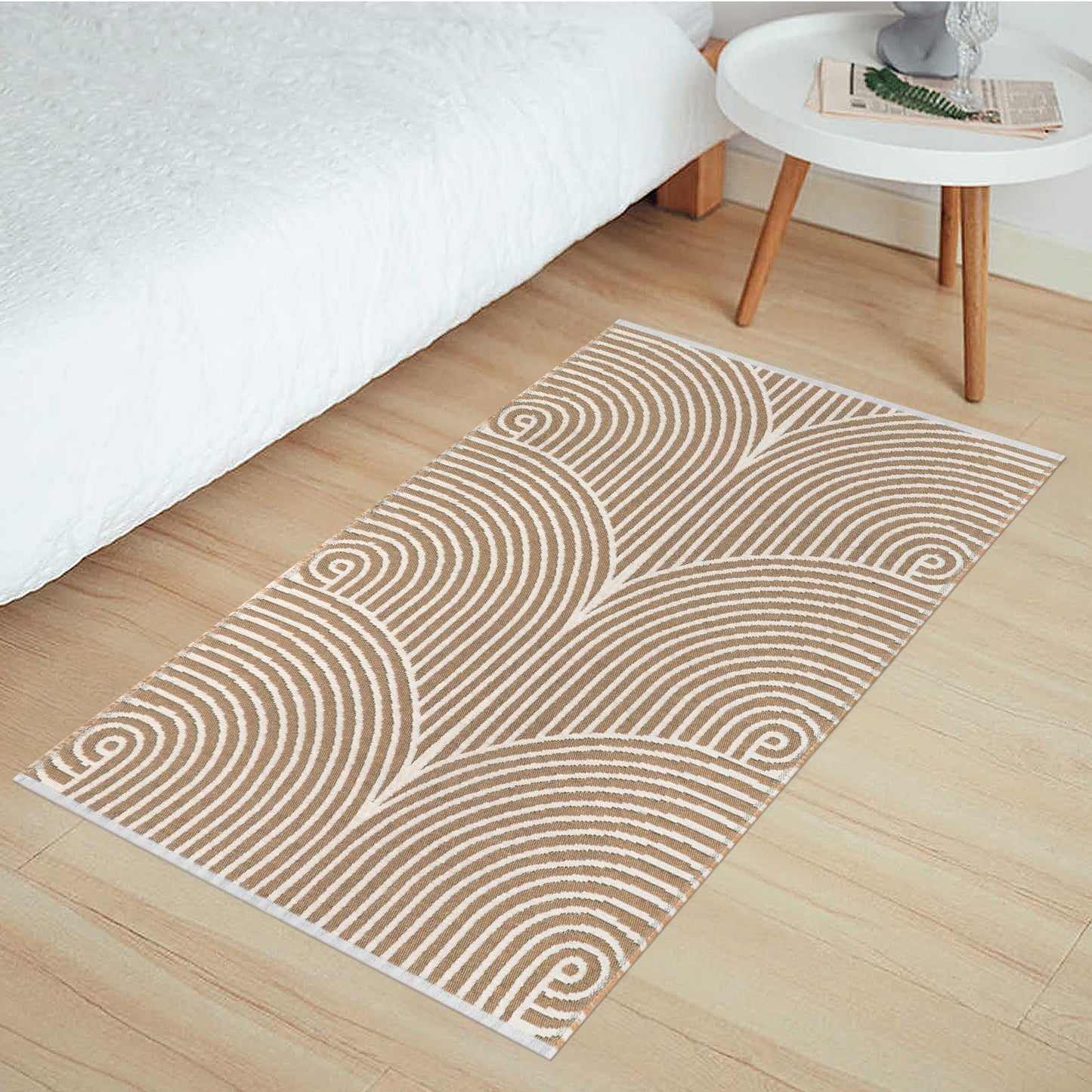 Tiffasea Woven Runner Rug 2'x6', Machine Washable Indoor Outdoor Rugs Cotton Woven Area Rug Hallway Runner Rug Entryway Rug for Living Room/Laundry/Bathroom/Bedroom(Black and White)