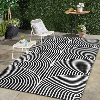 Tiffasea Woven Runner Rug 2'x6', Machine Washable Indoor Outdoor Rugs Cotton Woven Area Rug Hallway Runner Rug Entryway Rug for Living Room/Laundry/Bathroom/Bedroom(Black and White)