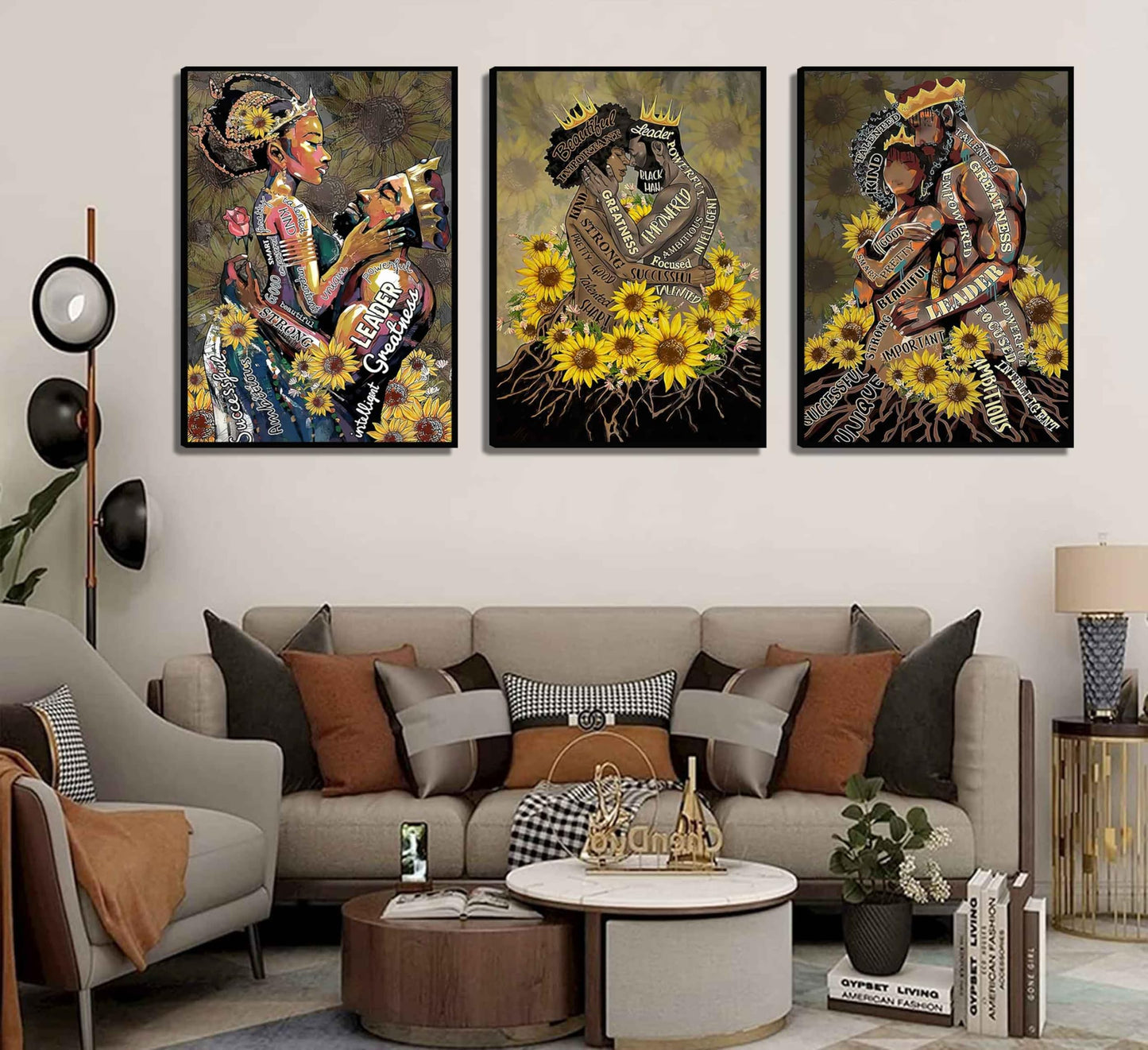 WSTUKVV 3Pcs Black Girl Bathroom Wall Art Boho Black Woman Posters Pictures African American Canvas Prints Fashion Abstract Paintings for Bathroom Home Bedroom Living Room Wall Decor Unframe