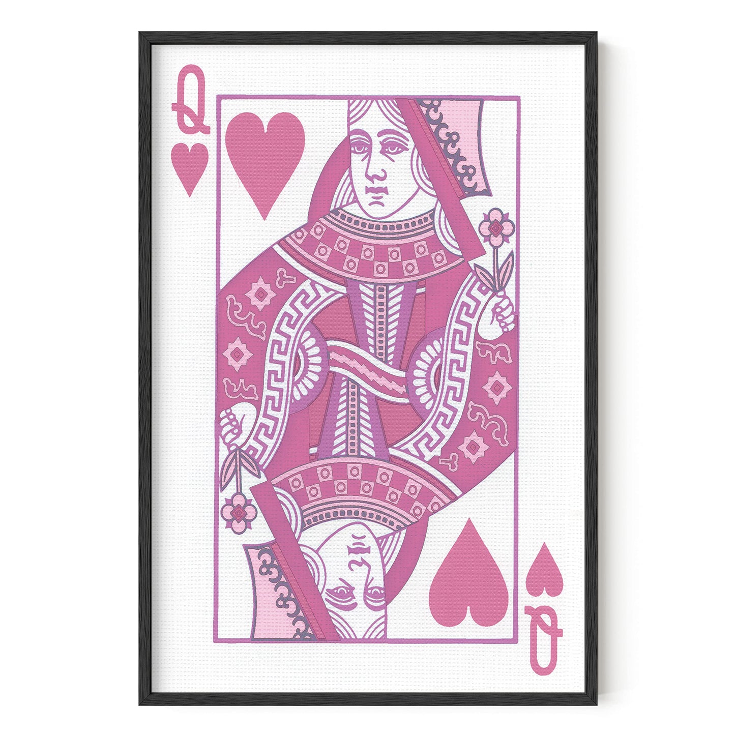 HAUS AND HUES Queen of Hearts Pink Decor Queen of Hearts Poster Aesthetic Pictures for Wall, Aesthetic Pink Modern Art Tween Posters and Girls Pink Wall Decor | UNFRAMED 12” x 16”